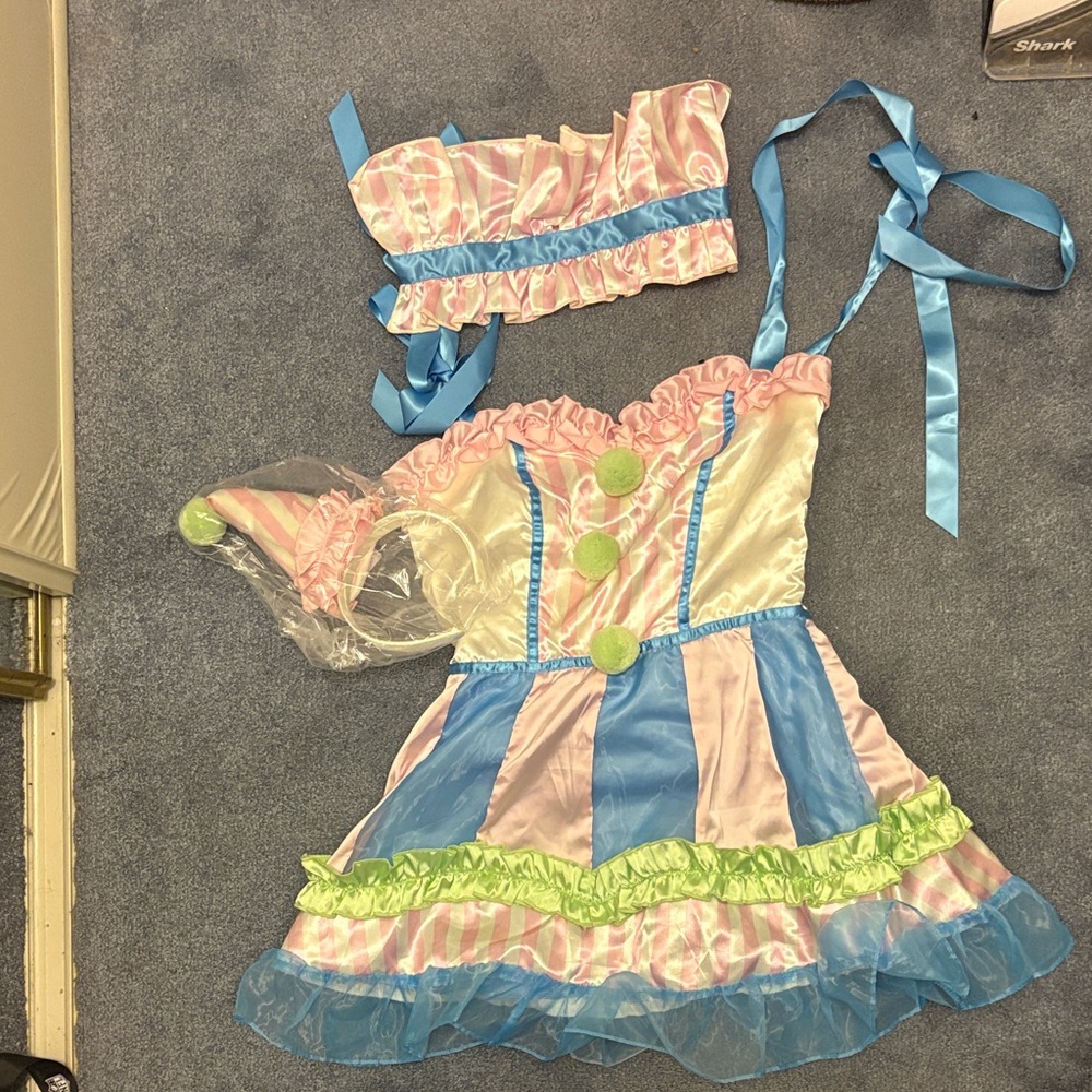 Dolls Kill Pastel Dance Costume with Pink, Blue, and Green